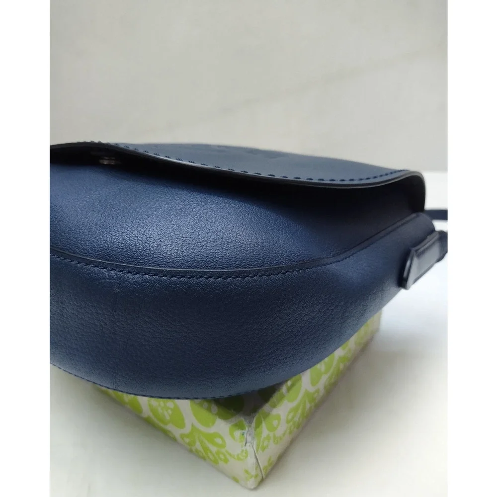 Coach Blue Leather Flap Closure Crossbody Bag